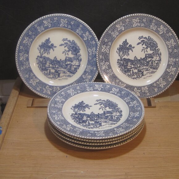 6 Dinner Plates By Homer Laughlin STRATWOOD Collection Shakespears Country - Picture 1 of 3